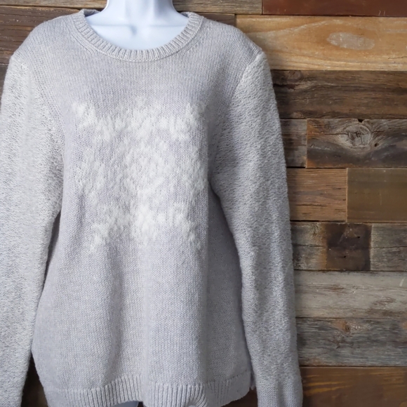 LOFT | Sweaters | Loft Xl Gray Knit Crew Neck Long Sleeve Sweater | Poshmark